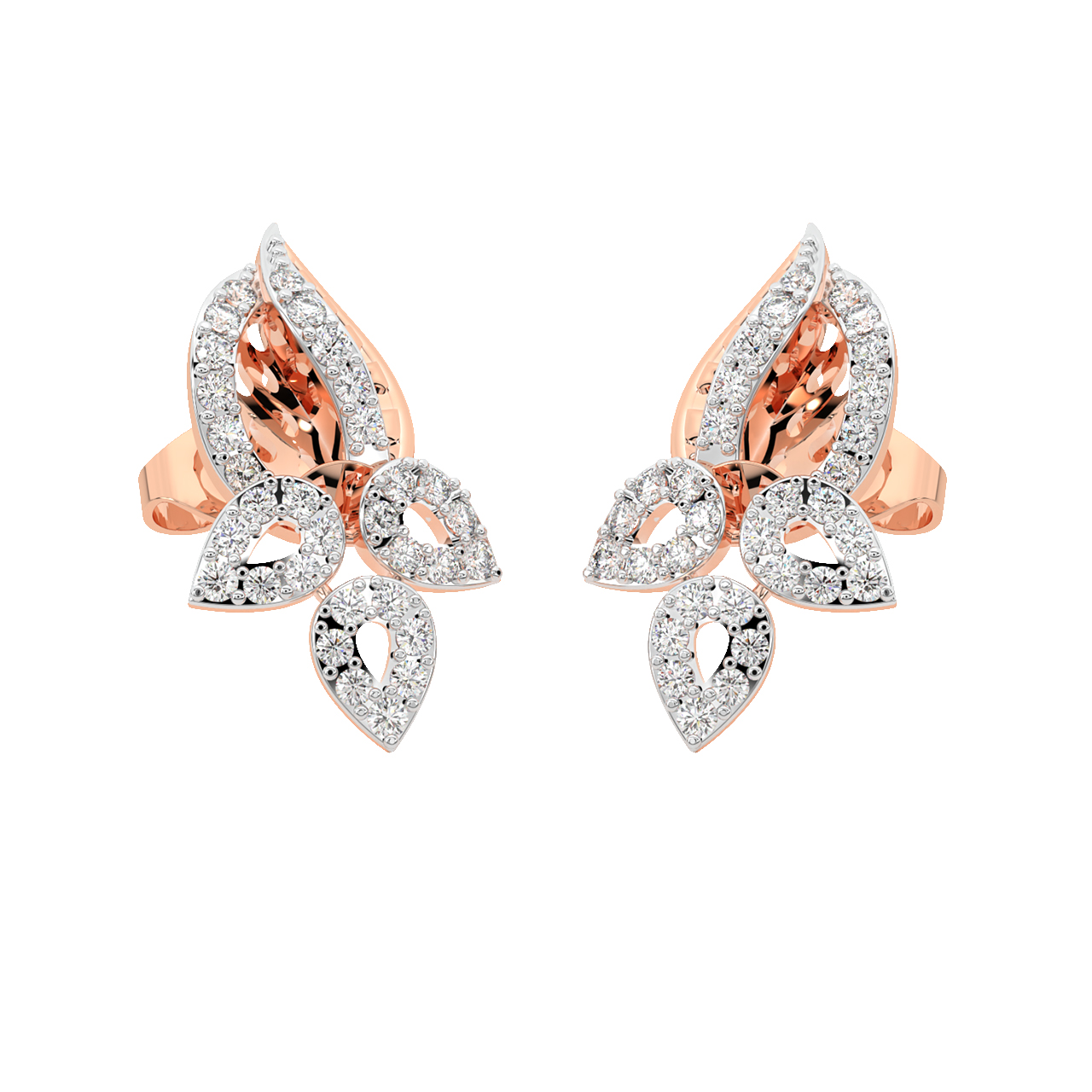 Jaze Round Diamond Stud Earrings